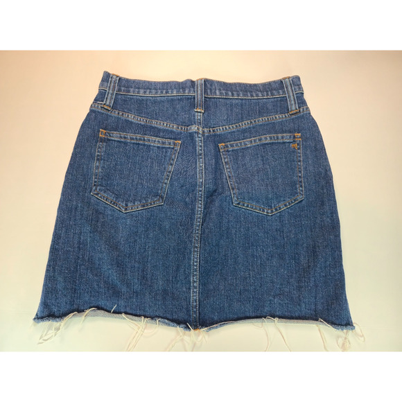 MADEWELL Womens Size 27 Flap Denim Raw Hem Mini Jean Skirt 17" Long - Picture 6 of 8